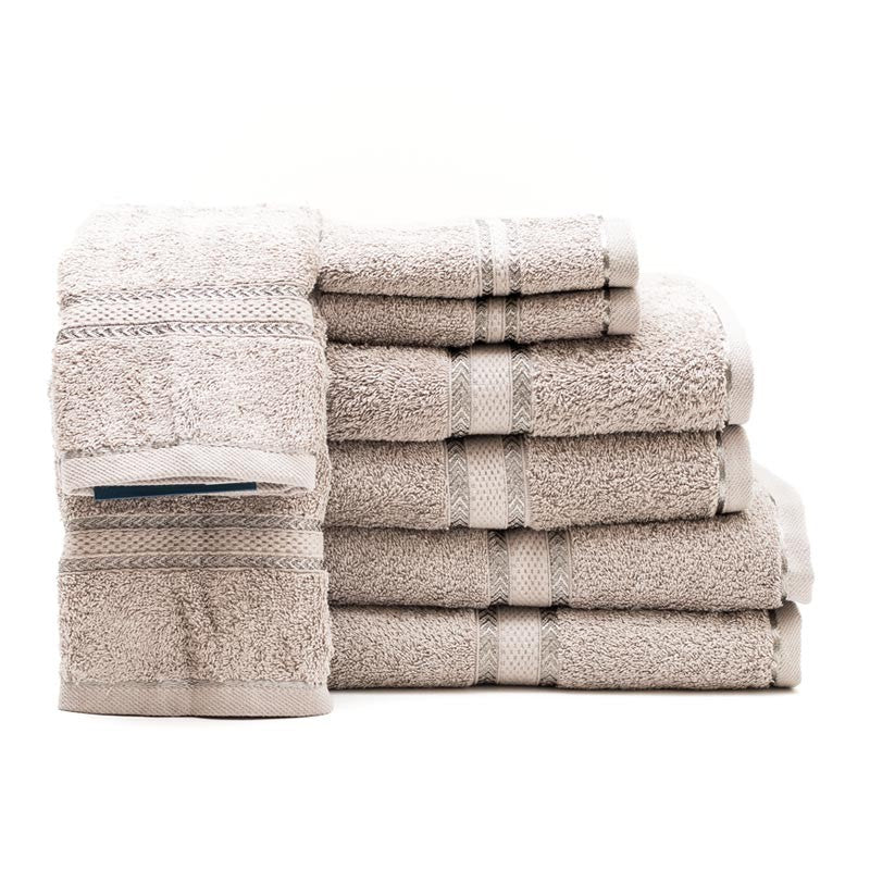 Lot De 6 Serviettes De Luxe Lavish Home – Coton Rapide Séchage, Zéro Torsion, Motif Os/noir
