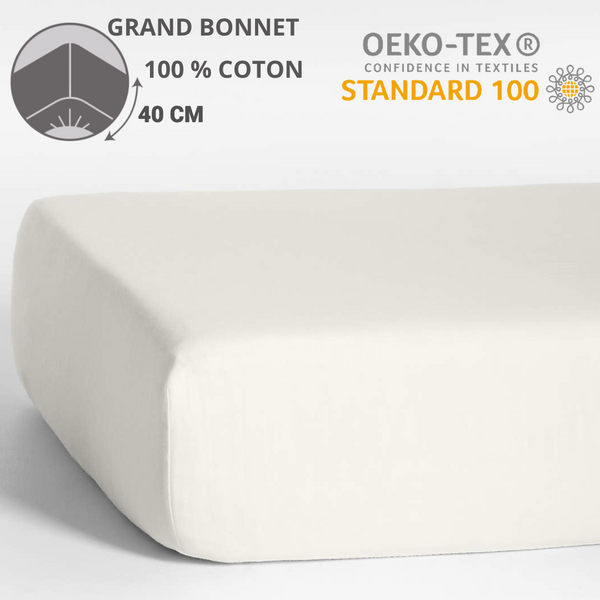 Paquete de 6 Sábanas Bajeras - Capó 40 cm - 200 x 200 cm - 100% Algodón - 15,50 € sin IVA/ud (CAPO GRANDE)