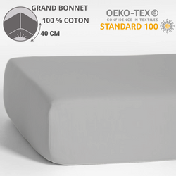 Comprar gris-claro Paquete de 6 Sábanas Bajeras - Capó 40 cm - 160 x 200 cm - 100% Algodón - 14,50 € sin IVA/pz (CAPÓ GRANDE)