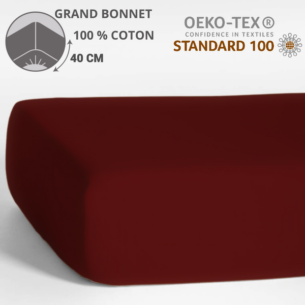 Colis de 6 Draps Housses - Bonnet 40 cm - 200 x 200 cm - 100% Coton - 15.50€ H.T/pc ( GRAND BONNET )