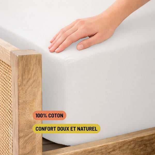 Package of 6 Fitted Sheets 140 x 190 cm - 100% Cotton - €5.50 excluding VAT /pc 