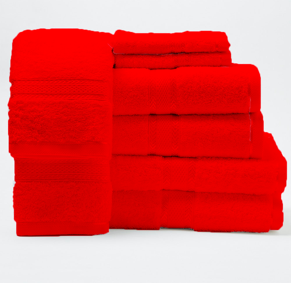 Paquete de 6 Toallas 100% Algodón - 3 Colores Diferentes (FUCSIA / ROJO / ROSA PALIDO)