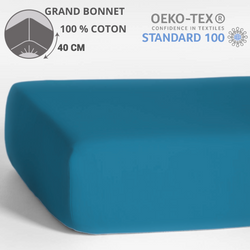 Comprar azul-turquesa Paquete de 6 Sábanas Bajeras - Capó 40 cm - 180 x 200 cm - 100% Algodón - 14,50 € sin IVA/pz (CAPÓ GRANDE)