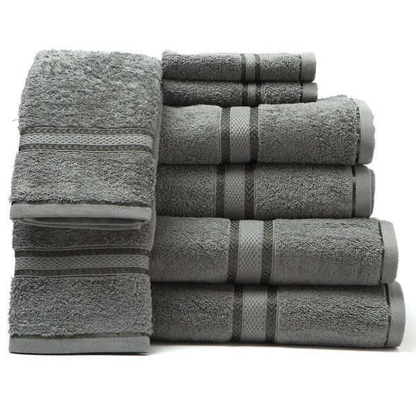 Paquete de 6 Toallas 100% Algodón - 3 Colores Diferentes (GRIS CLARO / BLANCO / ROJO)