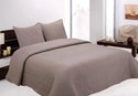 Colis de 3 Boutis Matelassés Couvre Lits Brodé Uni 2 Places - 230 x 250 cm + 2 Taies d'oreiller 60 x 60 cm