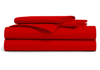 Comprar rojo Paquete de 6 Sábanas Encimeras 240 x 300 cm - 100% Algodón - 9,00 € sin IVA /ud 